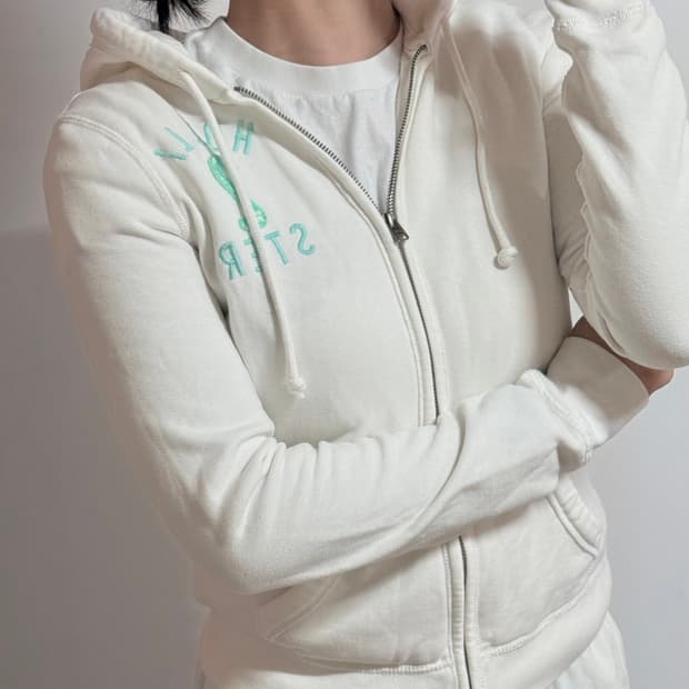 홀리스터 아이보리 후드집업 S 딱붙핏