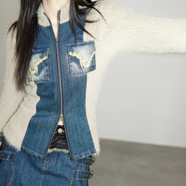 위세임랩 데님 자켓 & 청치마 셋업 