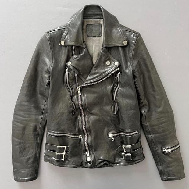 BACKLASH 백래시 가죽 자켓 라이더스 더블 벨트