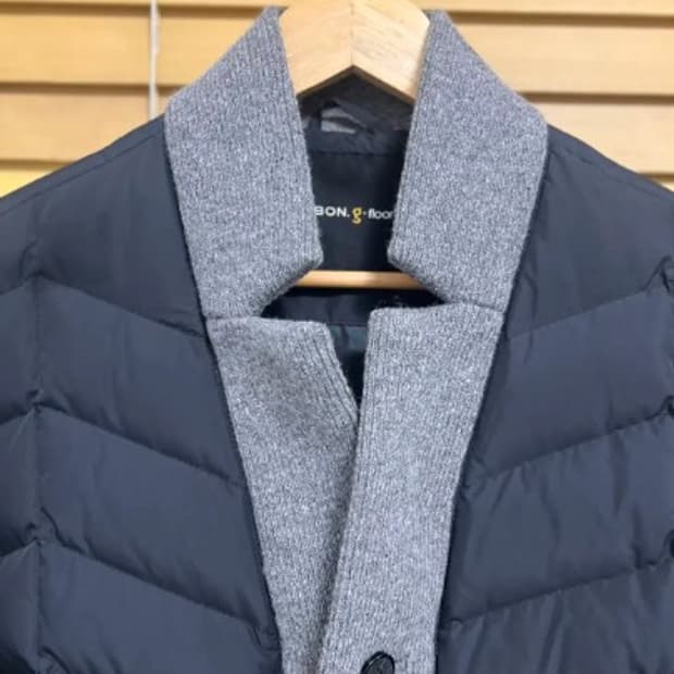 본지플로어 남성 울배색다운패딩자켓 100