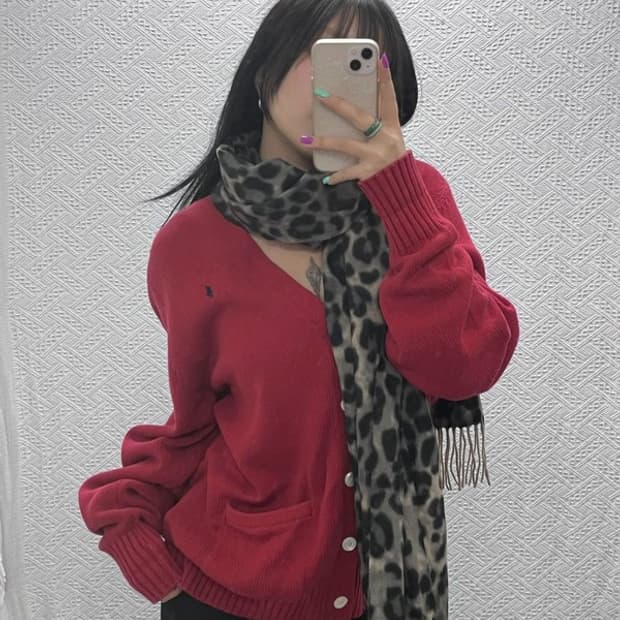 빈티지 힙스터 레오파드 호피 패턴 목도리 머플러 C07110