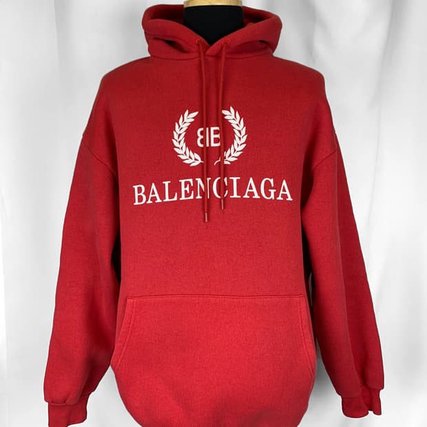 발렌시아가 월계수 후드 레드 S