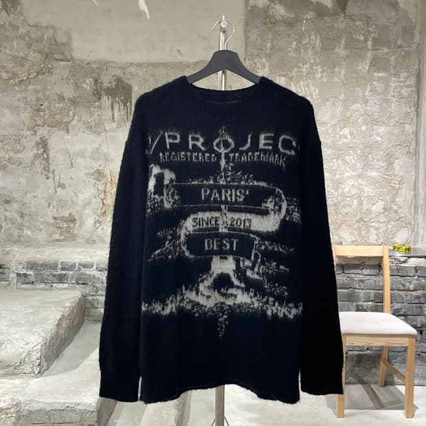 와이 프로젝트 블랙 파리 베스트 모헤어 니트