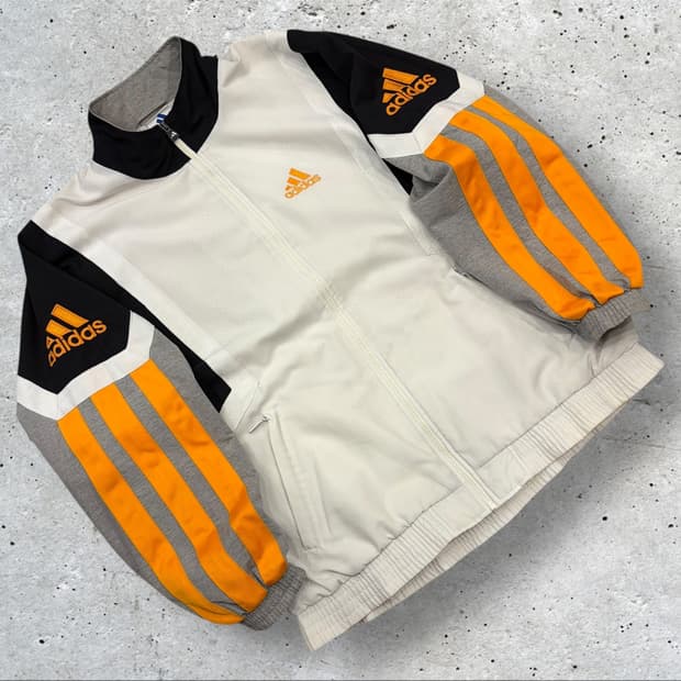 [110] 90-00s 아디다스 올드스쿨 삼선 트랙탑 오렌지 B565