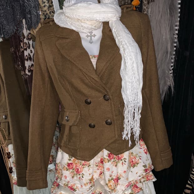 y2k 로걀 모리 브라운 코트자켓