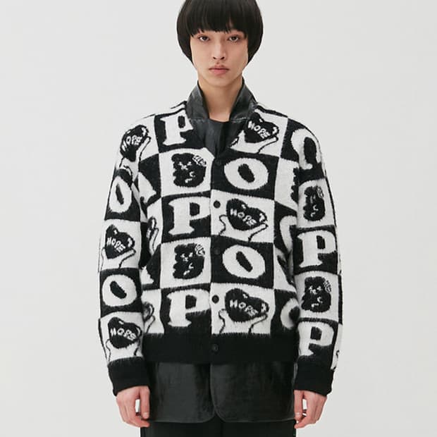 (L) 어피스오브케이크 hope 체커보드 가디건