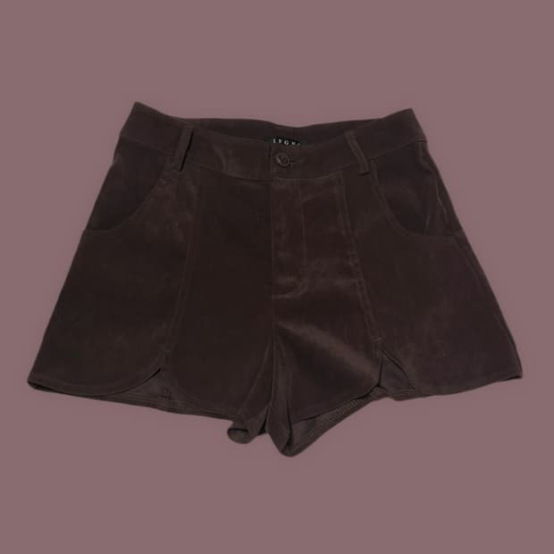 일본 INGNI 잉그니 스웨이드 벨벳 소재 핀터깔 브라운 숏팬츠 