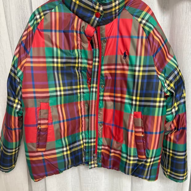 폴로 체크 패딩