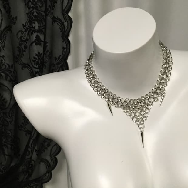 Vintage 핀터레스트 뿔 드롭 나나펑크 메탈 초커 네크리스 목걸이