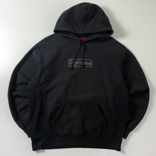 Supreme 슈프림 X 카우스 초크로고 블랙 후드티