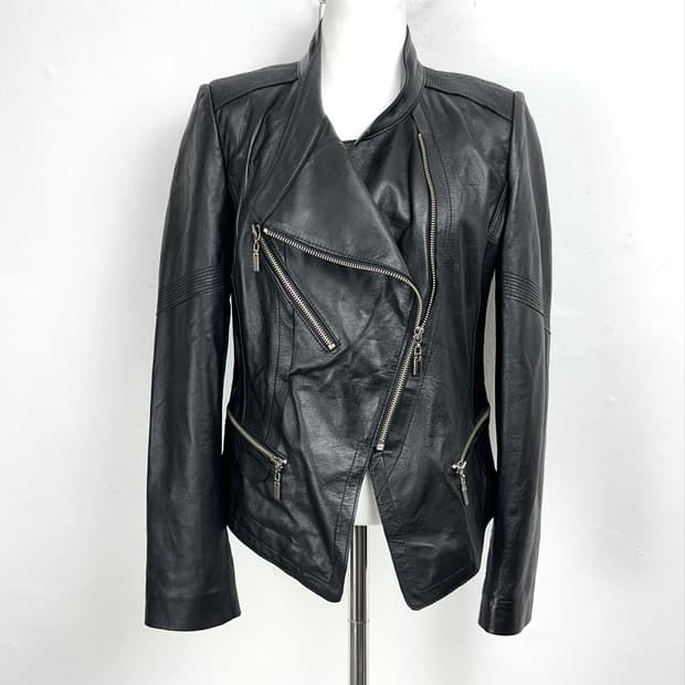 Asymmetric Lambs Leather Jacket