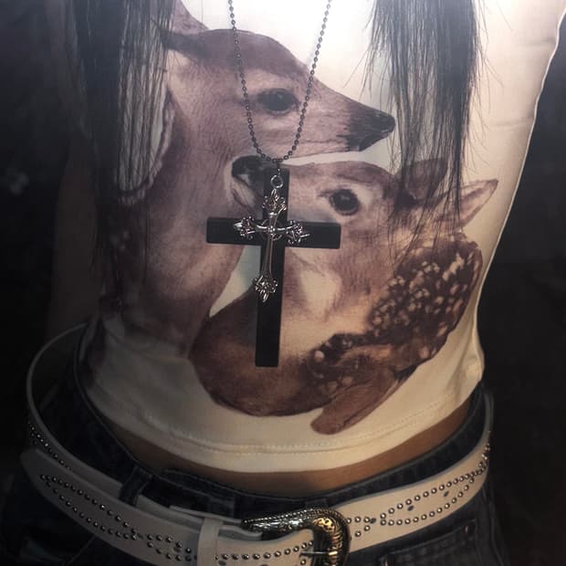 a two-cross-band punk necklace
