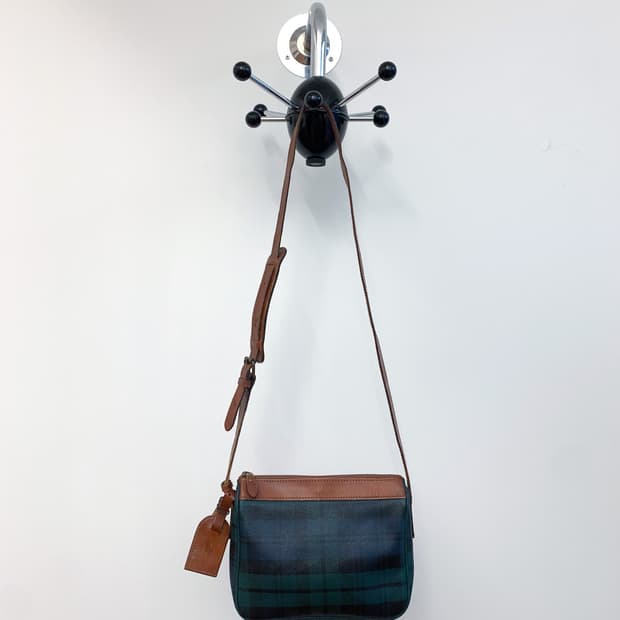 폴로 랄프로렌 블랙와치 레더 크로스백 