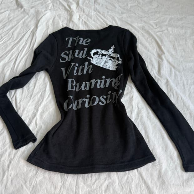 블랙 펑크 락시크 갸루펑크 슬림핏 탑