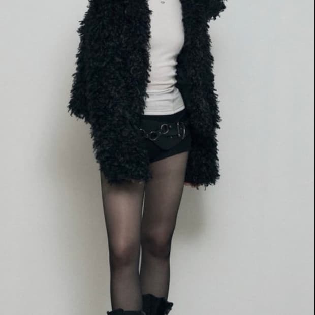 보헤미안서울 퍼자켓 블랙