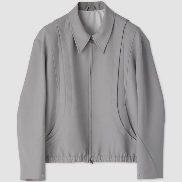 쿠어 울 절개라인 블루종 자켓 모카 그레이 M