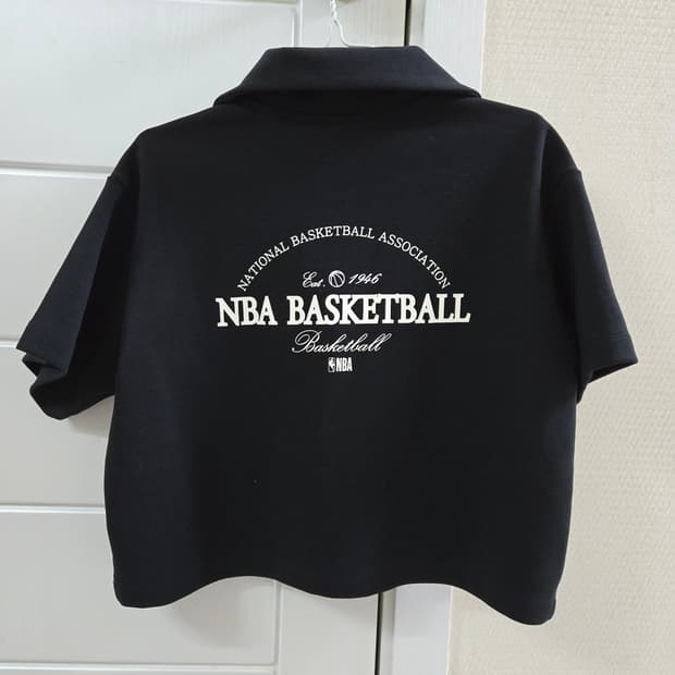 NBA 반집업 (세미)크롭반팔 블랙 S사이즈 새상품