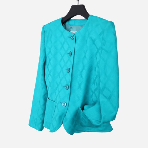 YSL Turquoise Check  Tailored Jacket