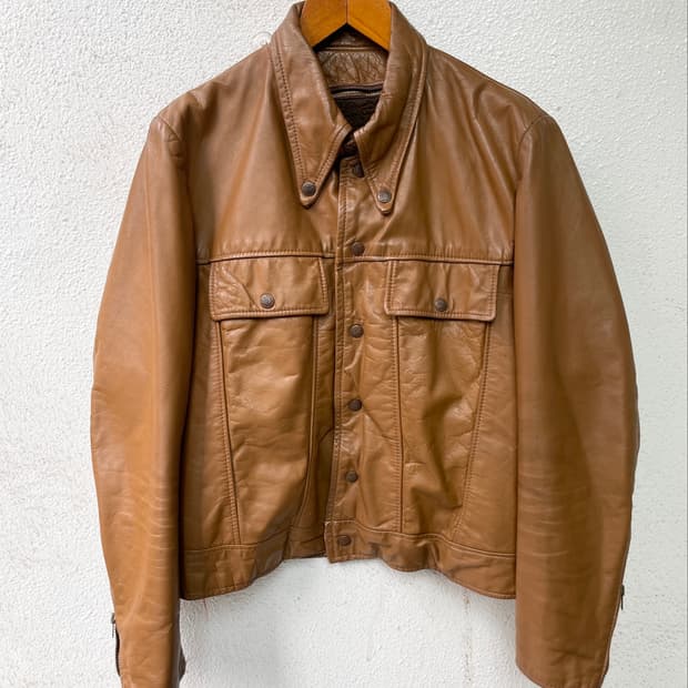 60s brooks leather 트러커 타입 모터사이클 레더자켓