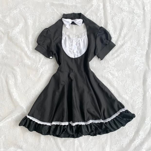 메이드 ❤︎ 블랙 리본 메이드 원피스