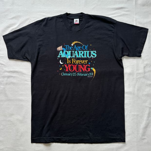 Fruit of the Loom 90s USA 조디악 그래픽 티셔츠 XL
