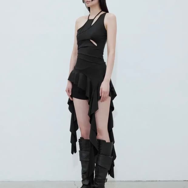 보헤미안서울 러플 미니 드레스 ruffle mini dress