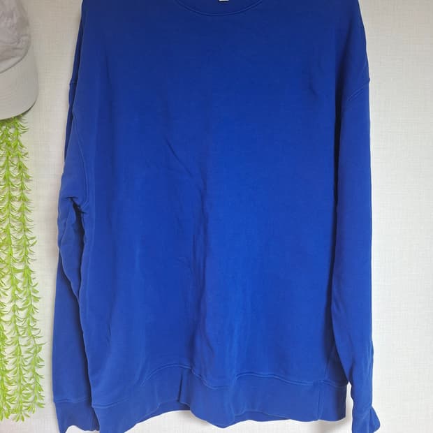 COS 코발트블루 오버핏 맨투맨 M (105)