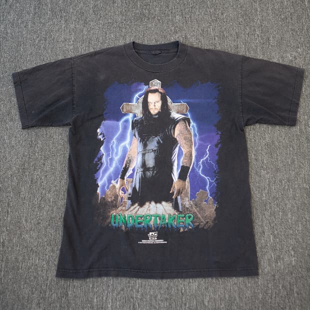 올드 빈티지 WWE WWF 레슬링 언더테이커 반팔티셔츠