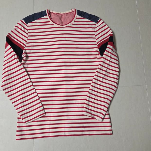 시스템 옴므 암밴드 스트라이프 티셔츠  