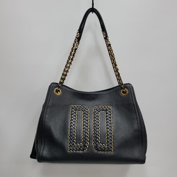 DAKS 닥스 DD로고 가죽 숄드백 / 블랙