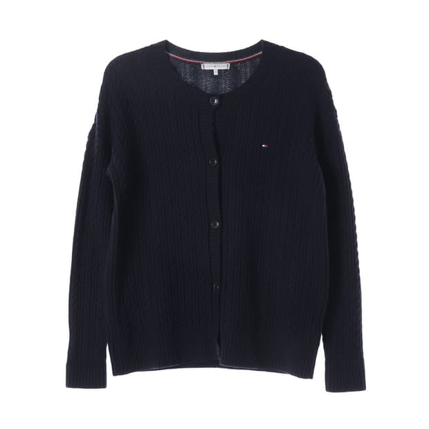 타미힐피거 클래식 케이블 꽈배기 가디건 네이비 M