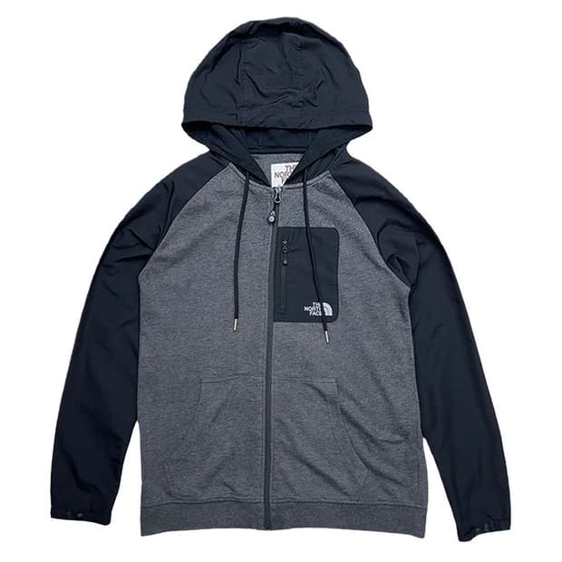 노스페이스 그레이/블랙 컬러 배색 후드집업 L