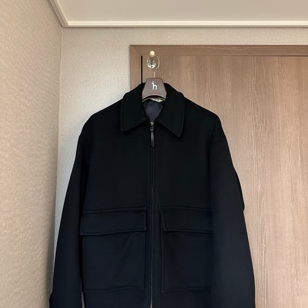 his 헤지스 캐시미어 카라 블루종 블랙 m사이즈