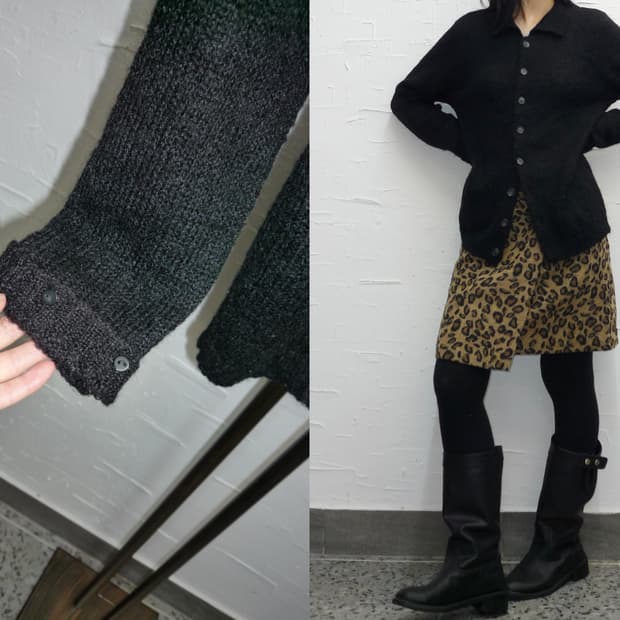 cuff-buttons black cardigan