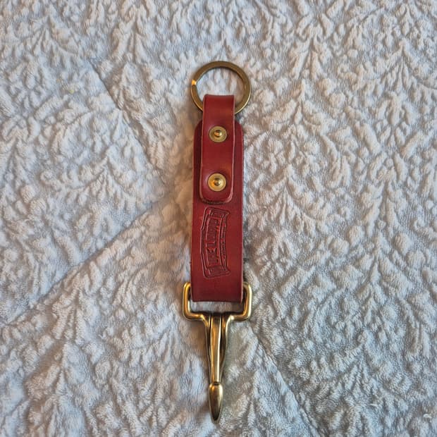 레드 소가죽 키링 (황동 부자재)