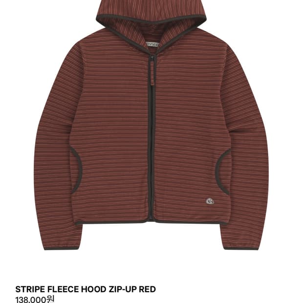 코이세이오 STRIPE FLEECE HOOD ZIP-UP RED