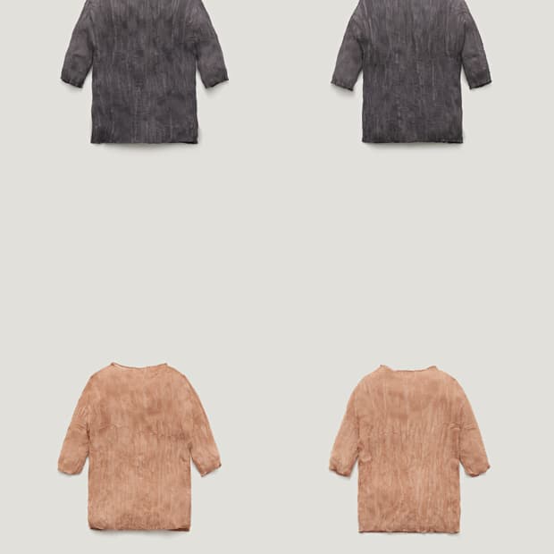 파르벵(fraven)플리츠 블라우스 (살구/회색)새상품