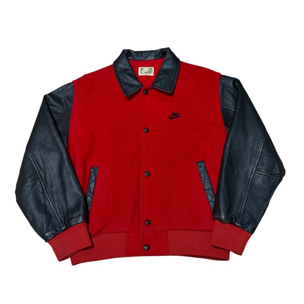 나이키 삼나스포츠 90s 올드스쿨 울 레더 바시티 자켓