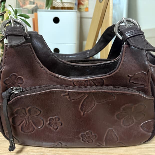 y2k 꽃 나비 지갑 빈티지 버클 레더 미니숄더백