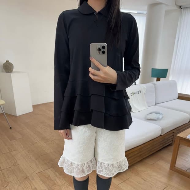 Peevespeeves Ruffled Long Sleeve Top