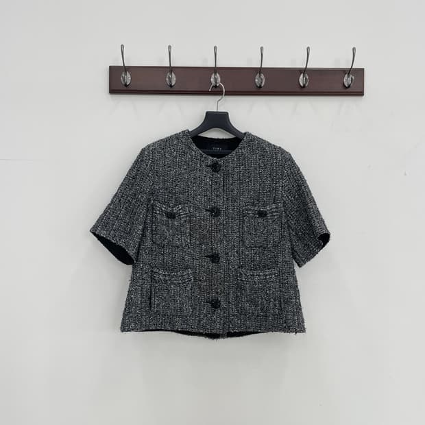 타임 반팔 트위드 자켓 66-77