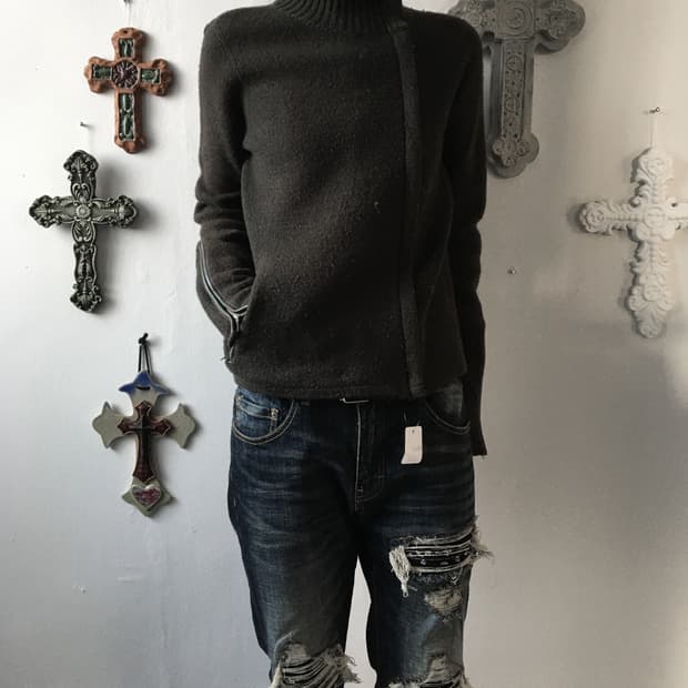 Jill stuart high neck knit jacket