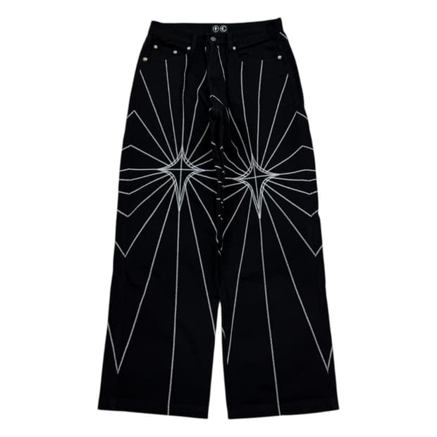 떠그 클럽 체인 스티치 데님 팬츠 블랙 1