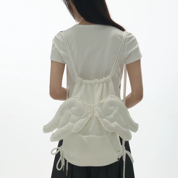 yawhat 엔젤 날개 스트링 백팩 짐색 천사 