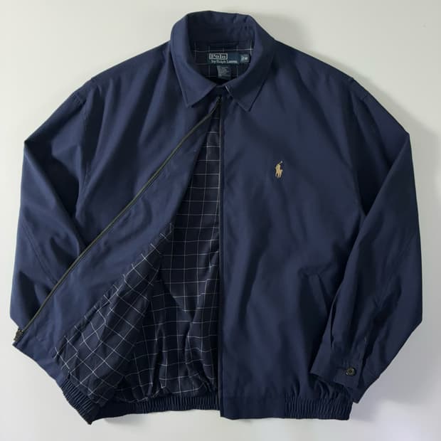 Polo  폴로 랄프로렌 자수 네이비 폴리쉘 블루종 자켓  