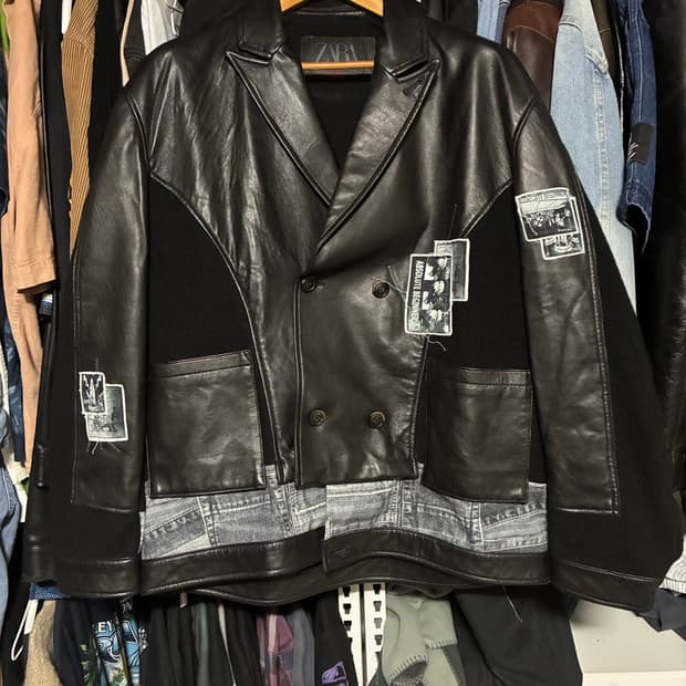 자라 x 앤더슨벨 양가죽 니트 자켓