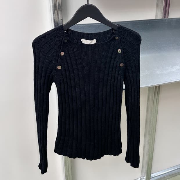 tomorrowland tricot ribbed buttons knit