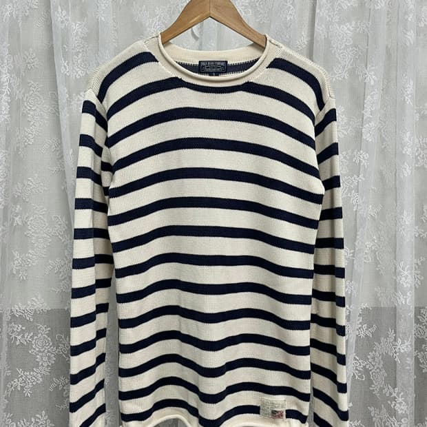 S) 폴로 진스 스트라이프 코튼 니트