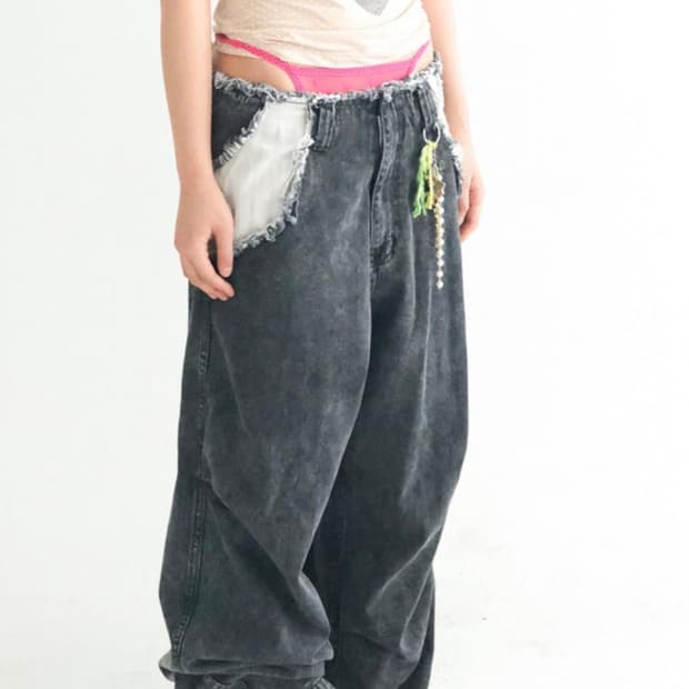 샵페어리 faerie cut-off denim maxi pants 데님
