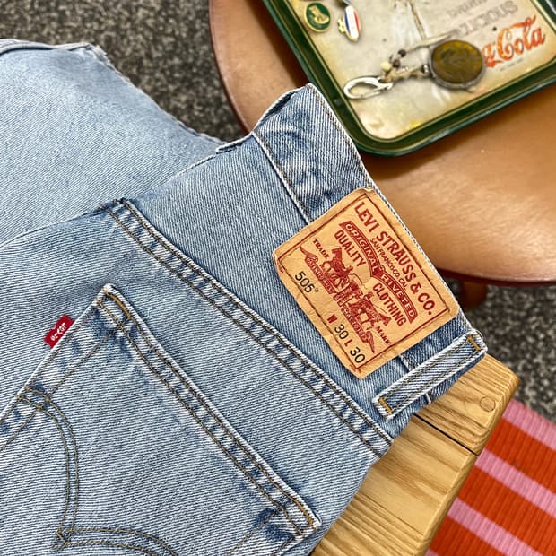 00s 리바이스 505 레귤러핏 연청 데님 팬츠 (30)